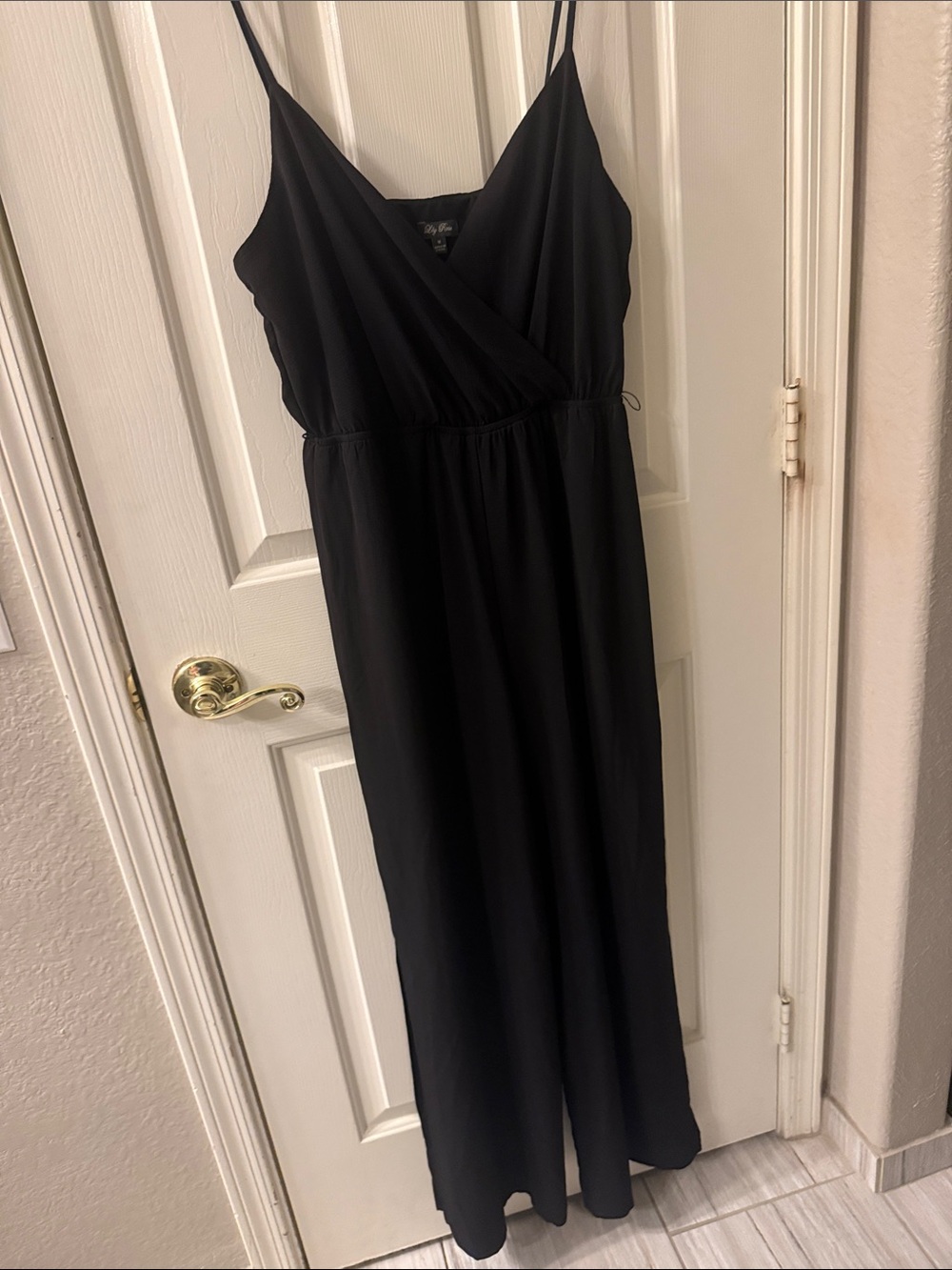 Black Spaghetti Strap V-Neck Jumper